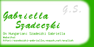 gabriella szadeczki business card